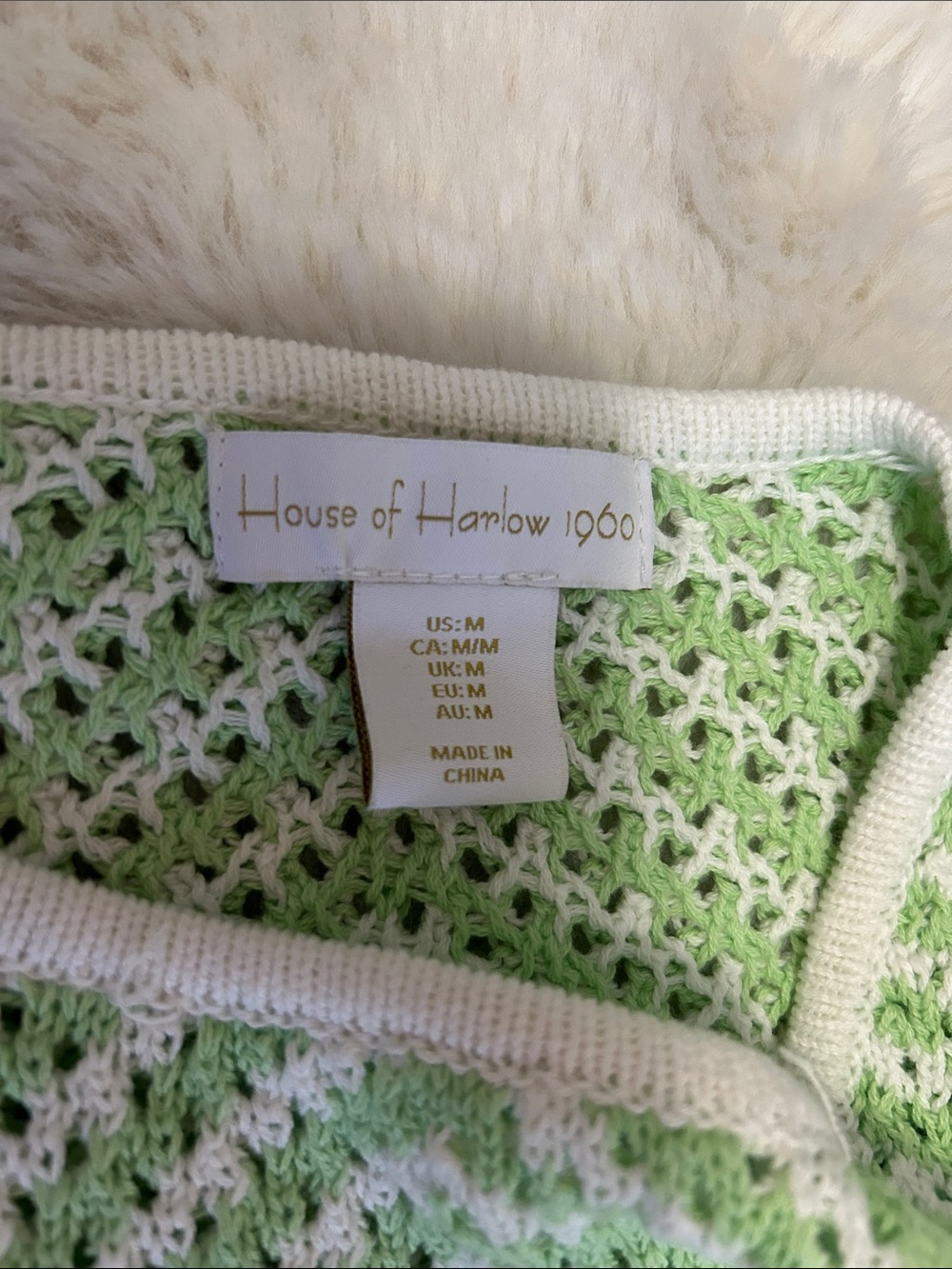 House of Harlow Green White Knit Sleeveless Maxi Dress - Picture 6 of 7